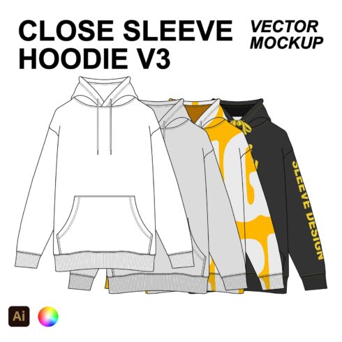 Hoodie Flat Fashion Template cover image.