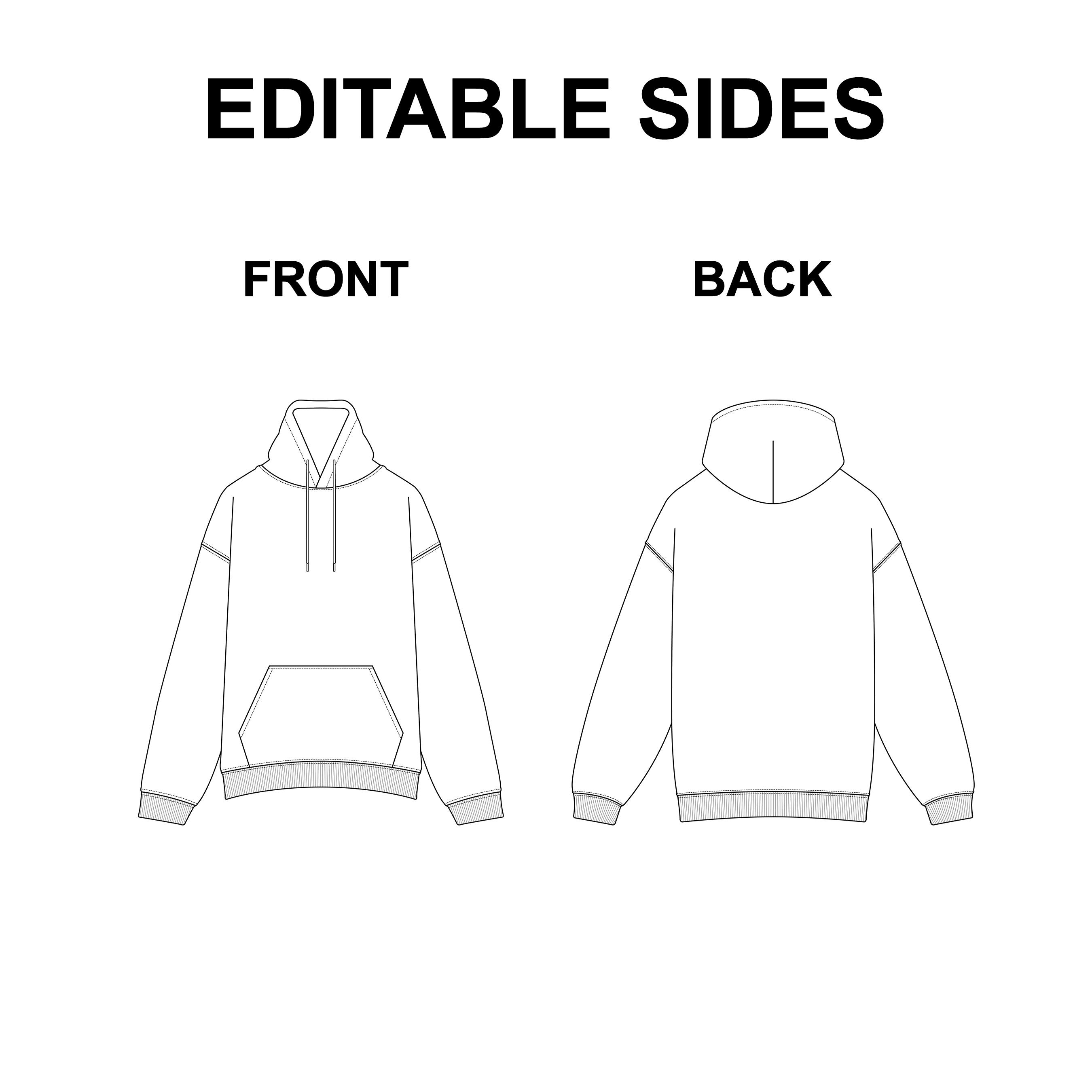 Hoodie Vector Mockup Template preview image.