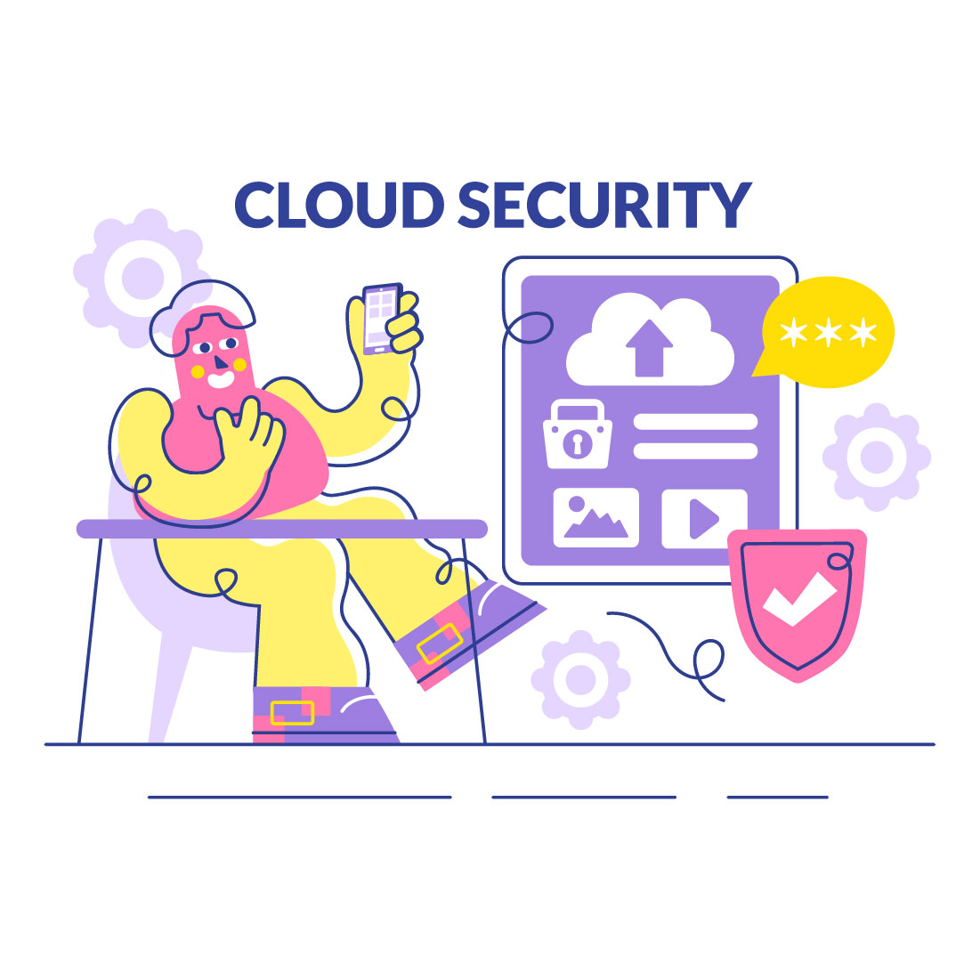 10 Digital Cloud Security Illustration cover image.