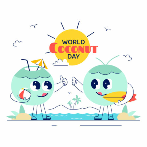 10 World Coconut Day Illustration cover image.