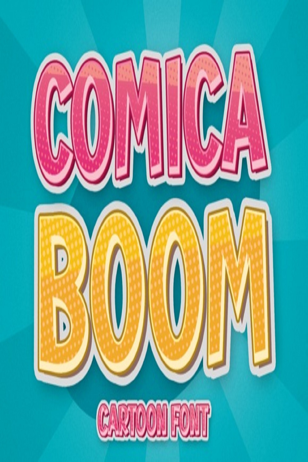 Comica Boom Font pinterest preview image.