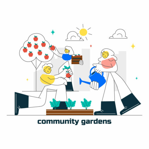 10 Community Garden Illustration cover image.