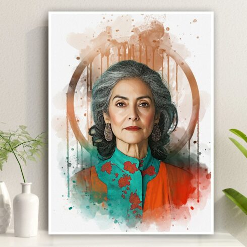 Costume Watercolor portrait Painting cover image.