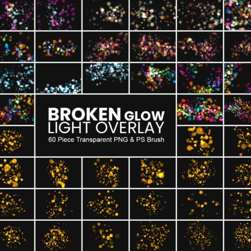 Photoshop Broken Glow Light Overlay cover image.