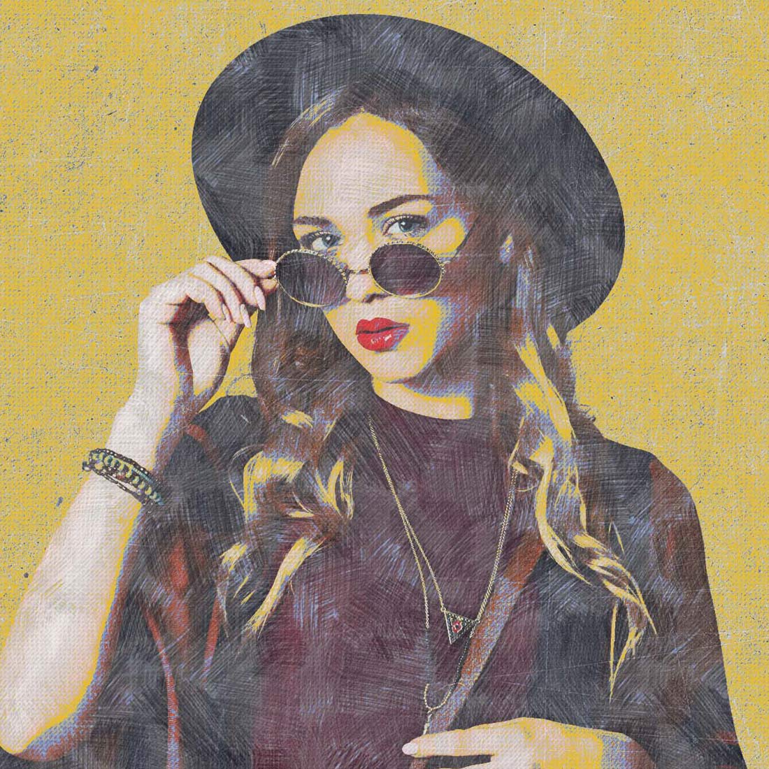 Pop Poster Art Photoshop Action preview image.