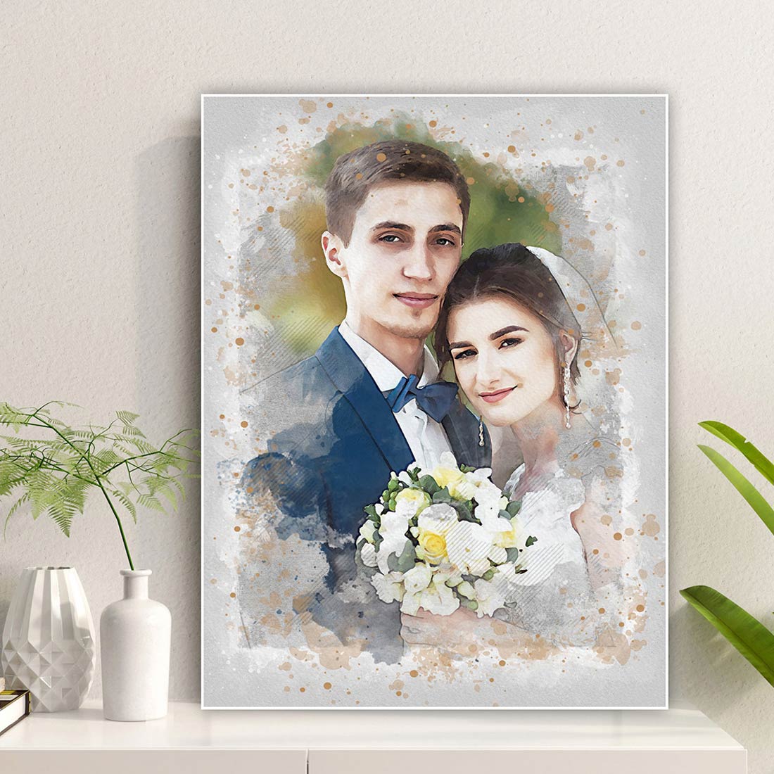 Wedding Watercolor Brush Art preview image.