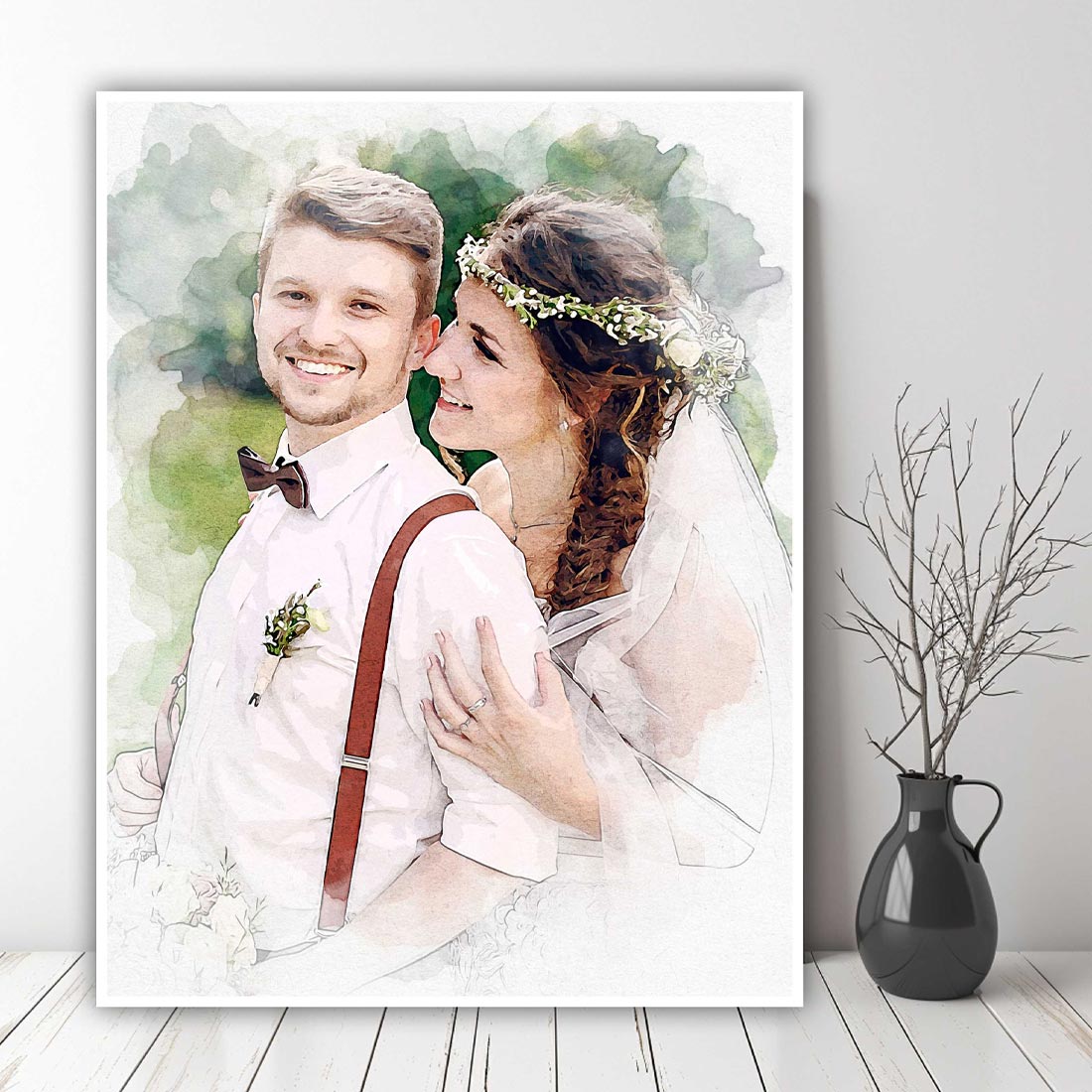 Wedding Watercolor Painting Effect preview image.