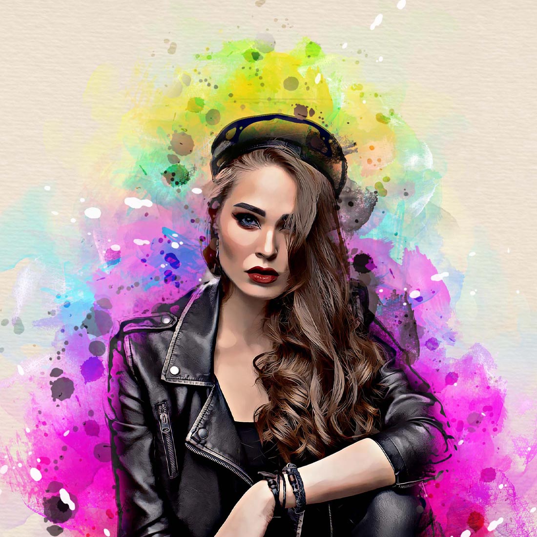 Watercolor Art Photoshop action preview image.
