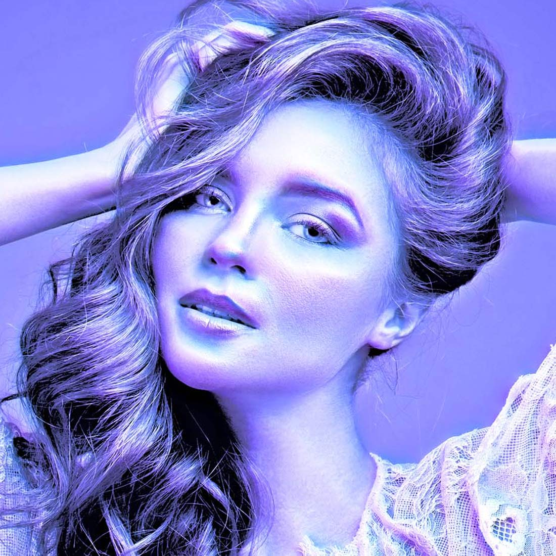 Blue LEDs Effect Photoshop Action preview image.