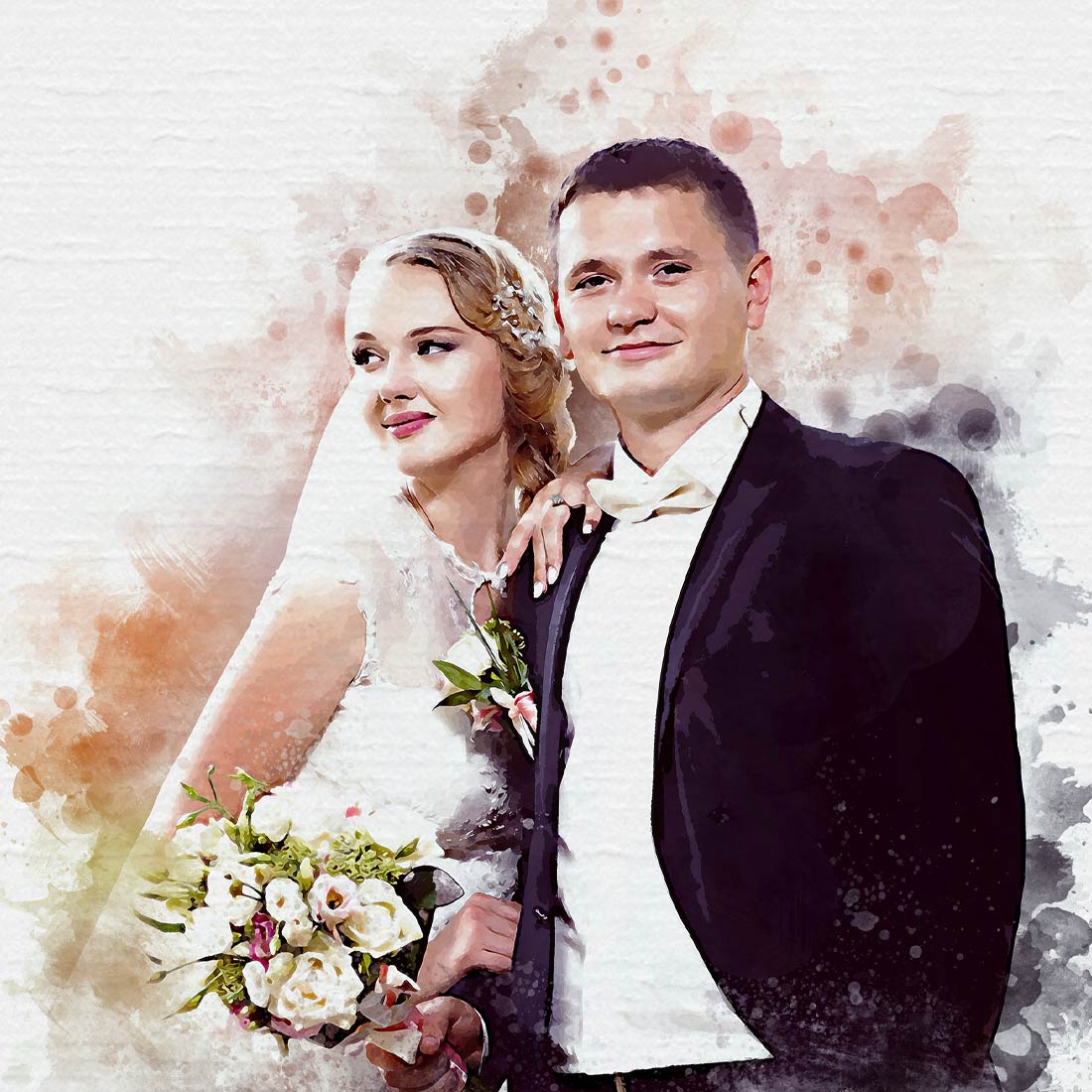 Wedding Watercolor Brush Art Effect preview image.