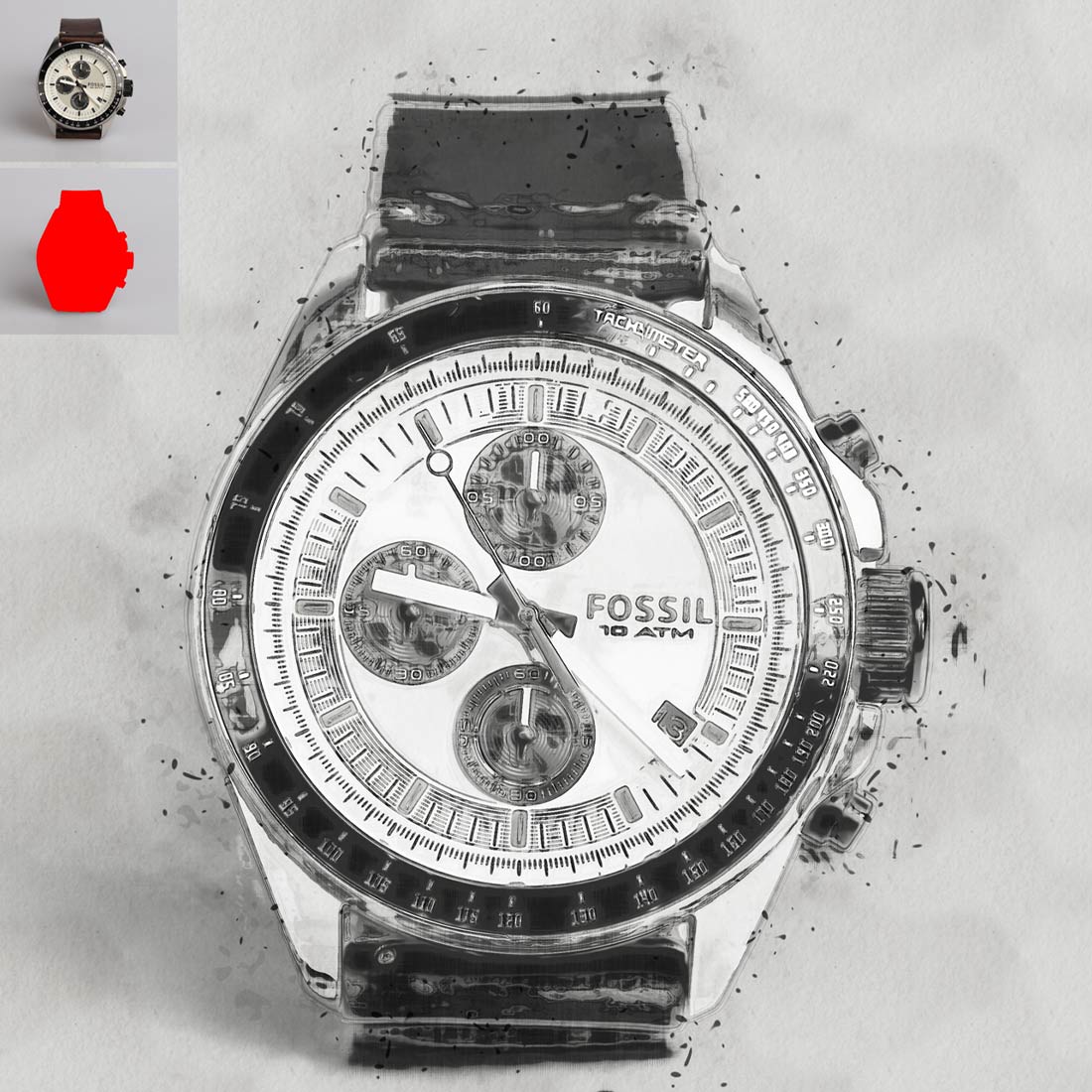 Modern Ink Art Photoshop Action preview image.