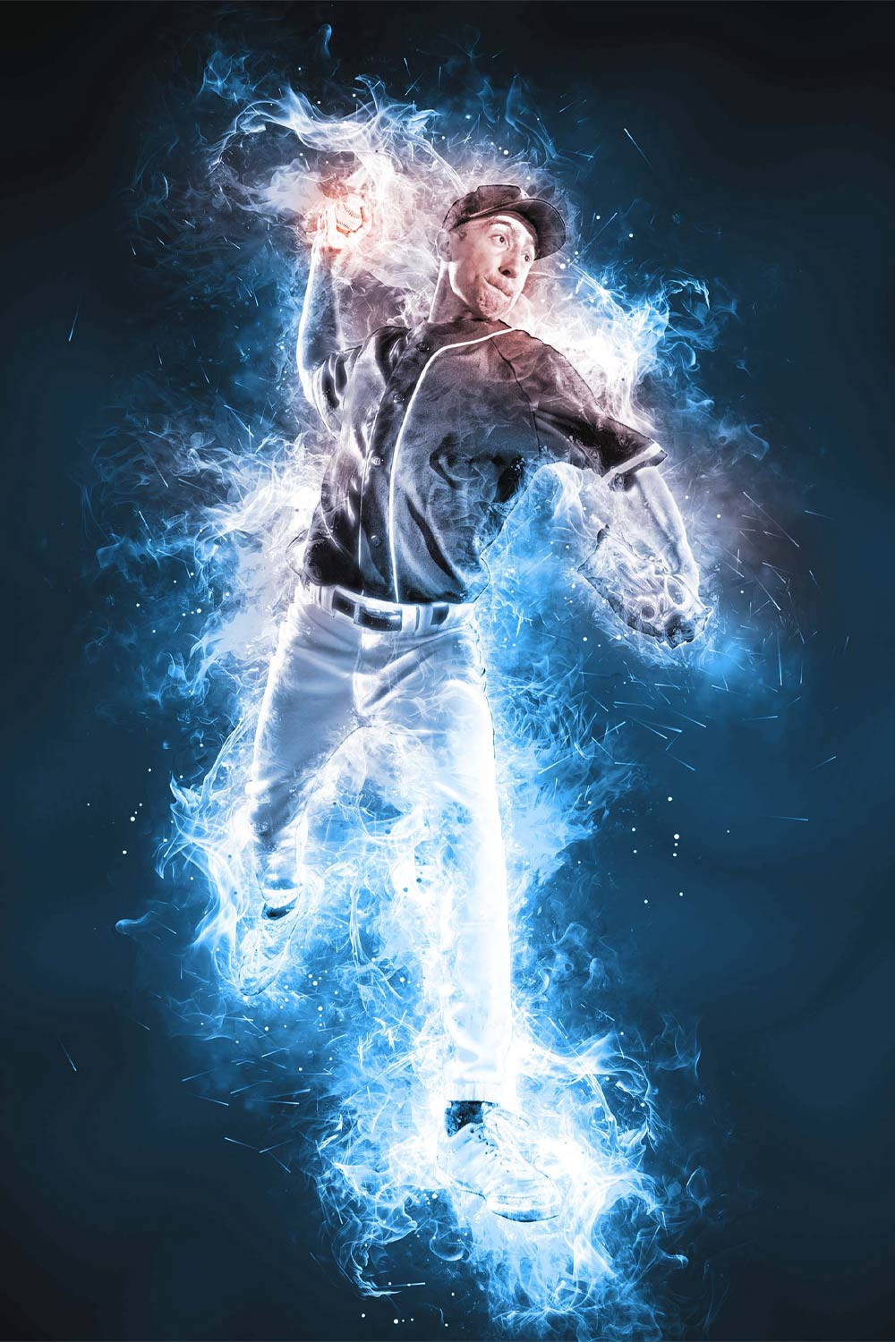 Blazing Energy Photo Effect Action pinterest preview image.