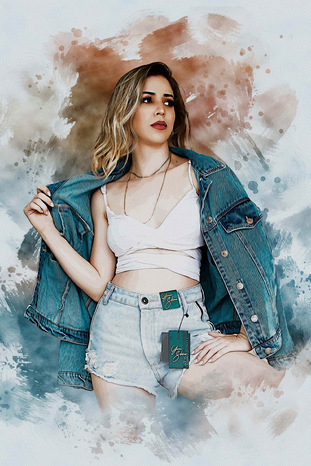 Watercolor Fashion & Portrait Effect pinterest preview image.