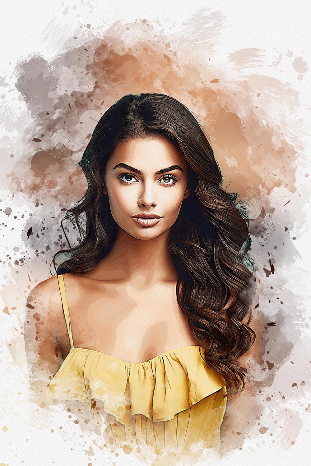 Costume Watercolor portrait Painting pinterest preview image.
