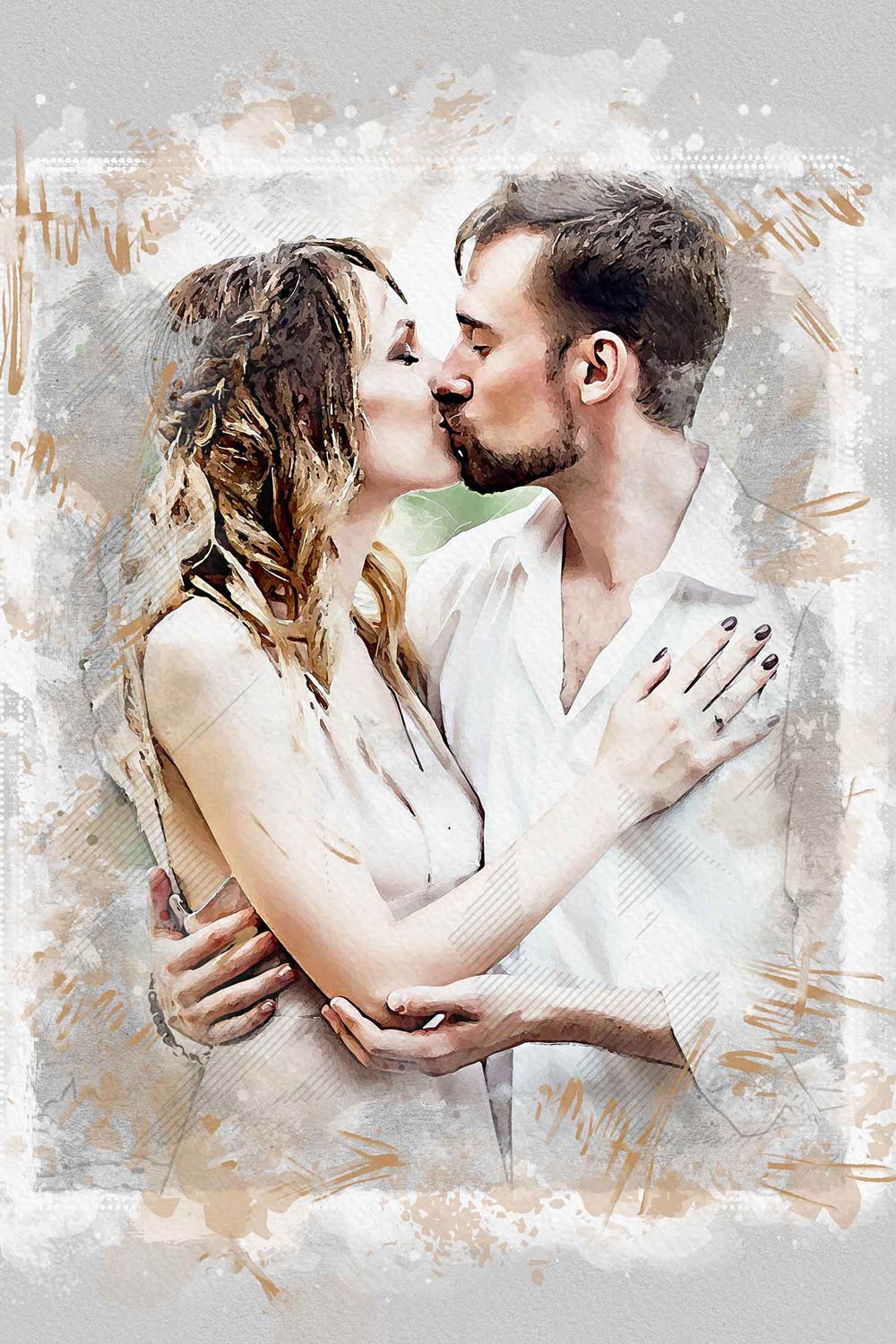 Wedding Watercolor Brush Art pinterest preview image.