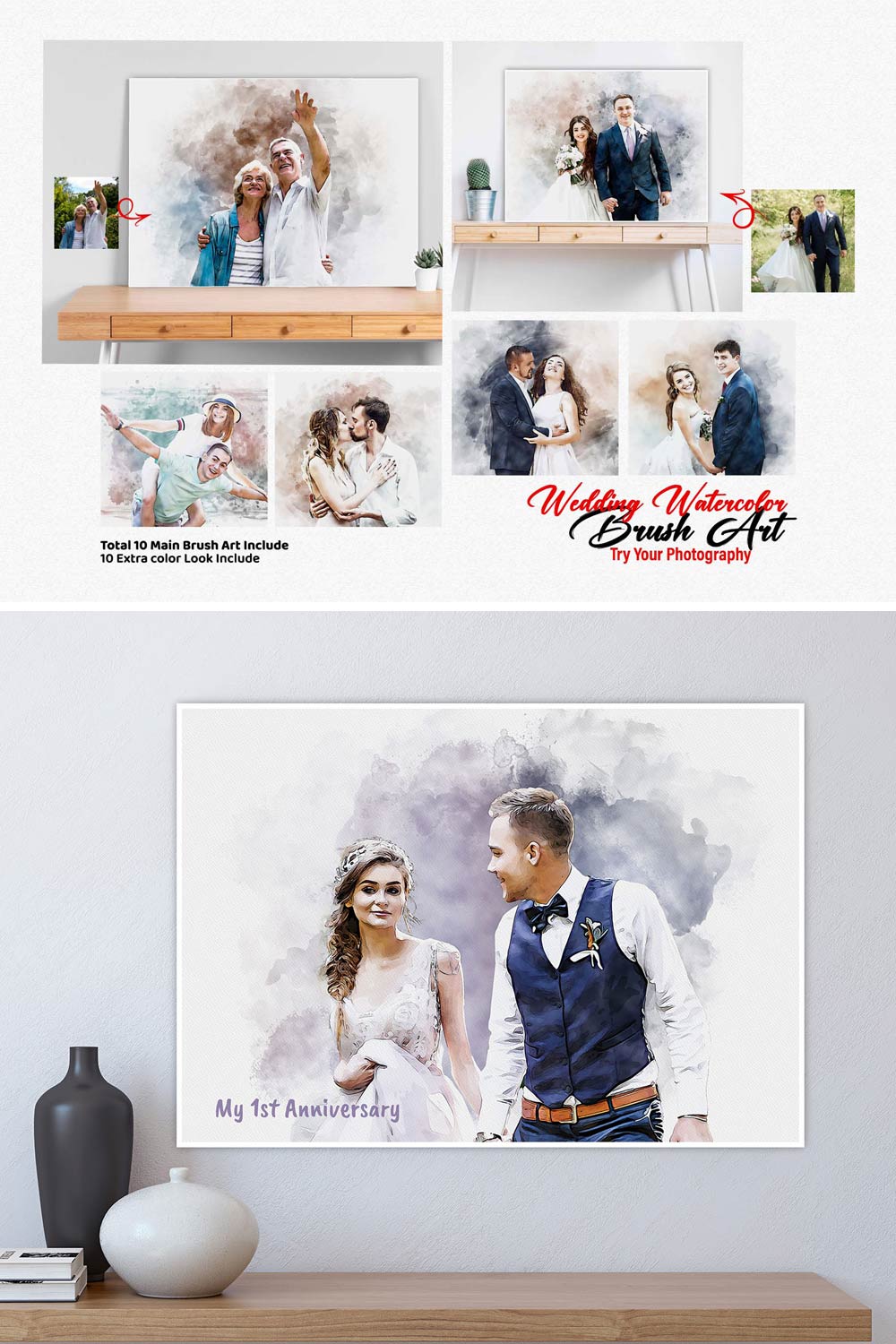 Instant Wedding Art Creation pinterest preview image.