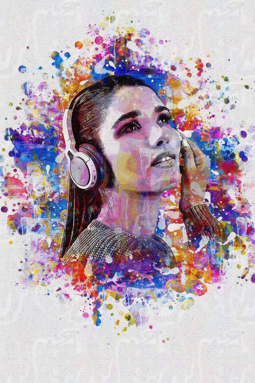 Canvas Brush Art Photoshop Action pinterest preview image.
