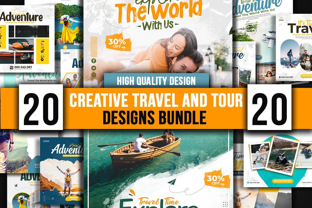 creative travel and tour post designs bundle bundles 52606884 1 417