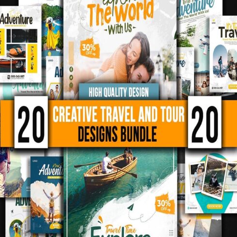 Creative Travel and Tour Post Designs Bundle cover image.
