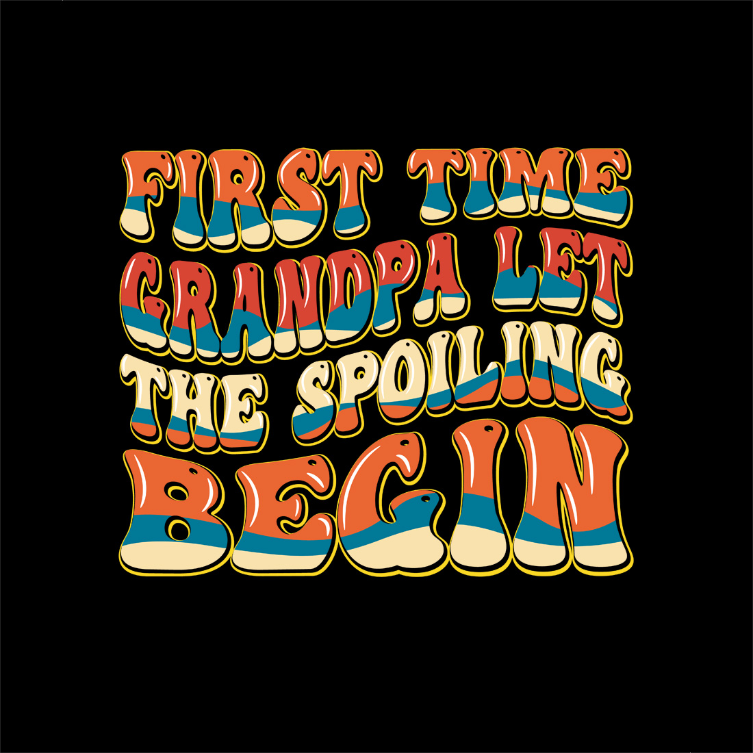 cute first time grandpa design with bold retro text perfect for baby announcement. graphic design. 10 black preview 511