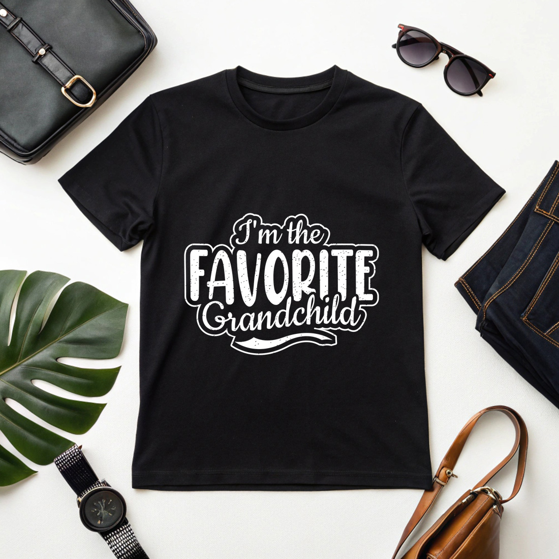 Cute i'm the favorite grandchild saying perfect for grandkid apparel Graphic design cover image.