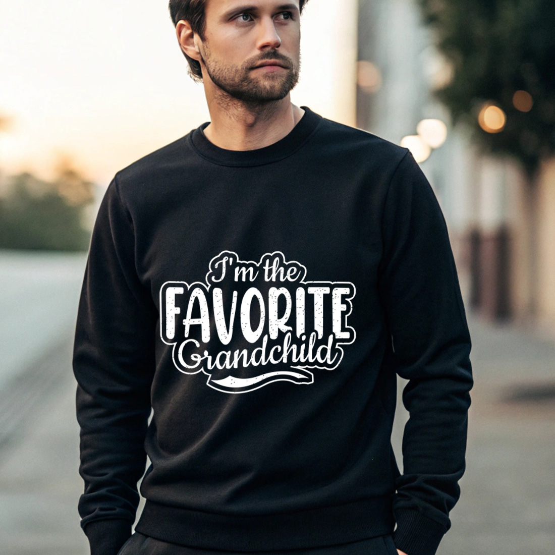 Cute i'm the favorite grandchild saying perfect for grandkid apparel Graphic design preview image.