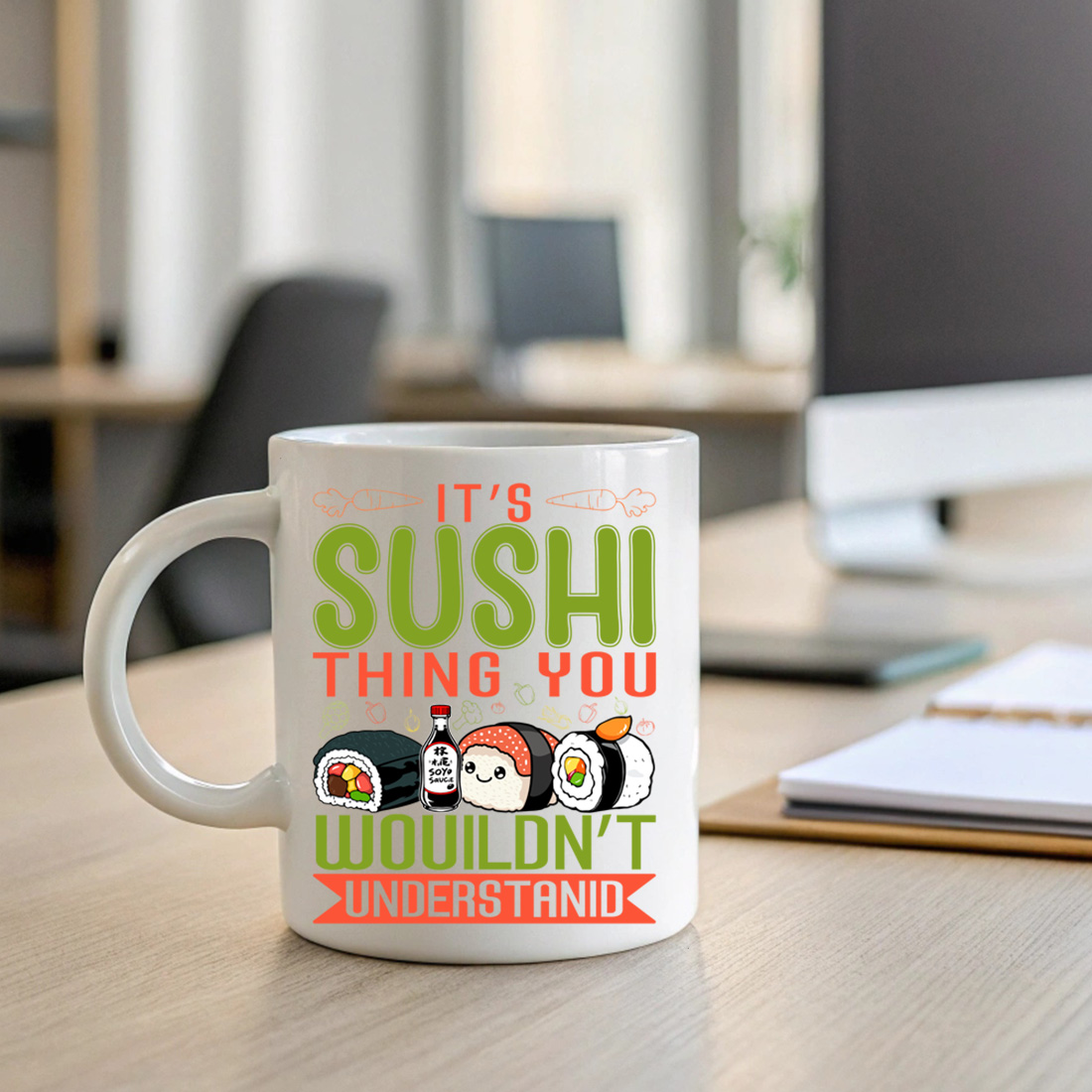 cute sushi lover quote design – its a sushi thing you wouldnt understand. sush graphic design 2 with mug mock up 479