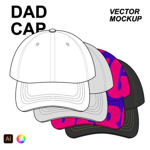 Dad Cap Tech Pack Flat Mockup cover image.