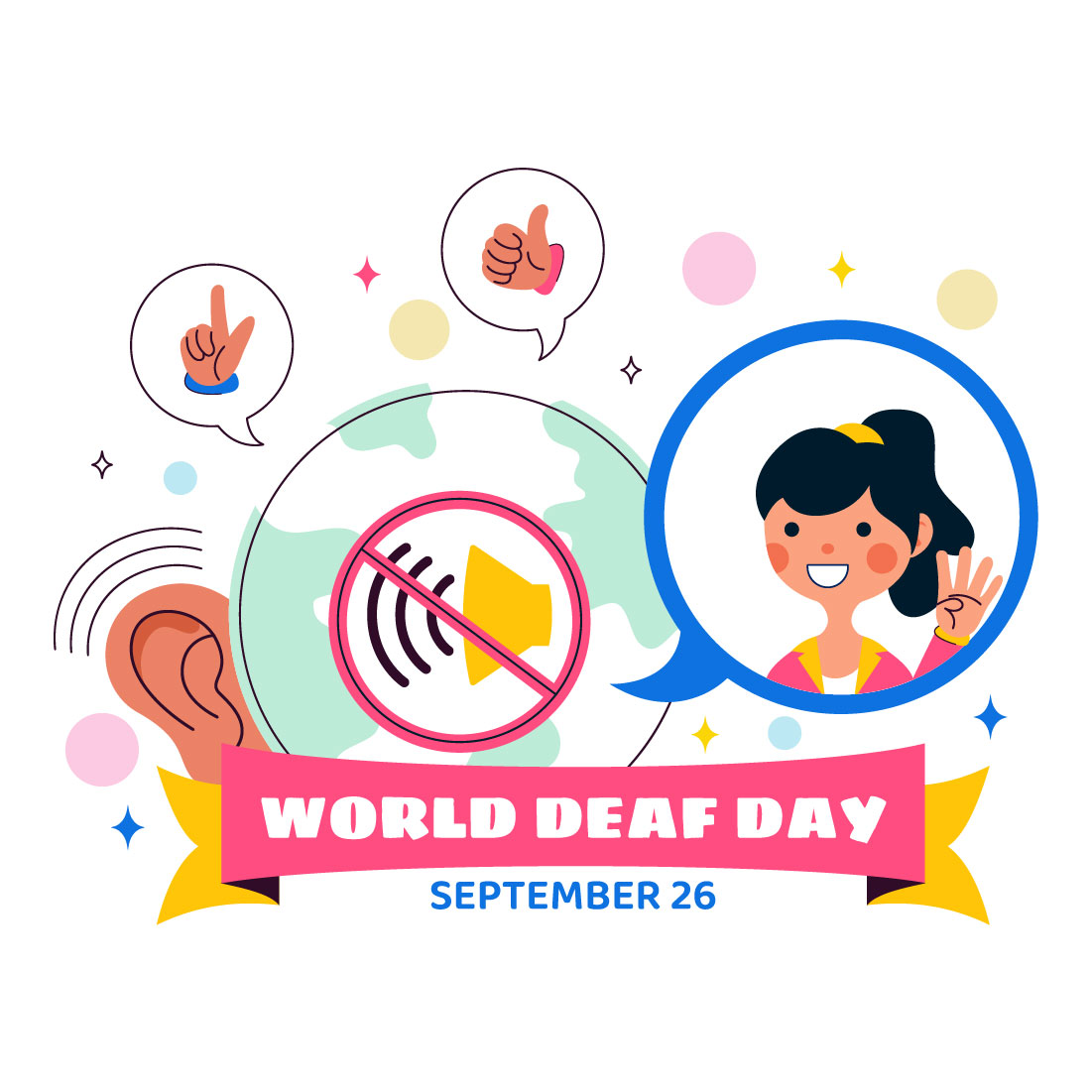10 World Day of the Deaf Illustration preview image.