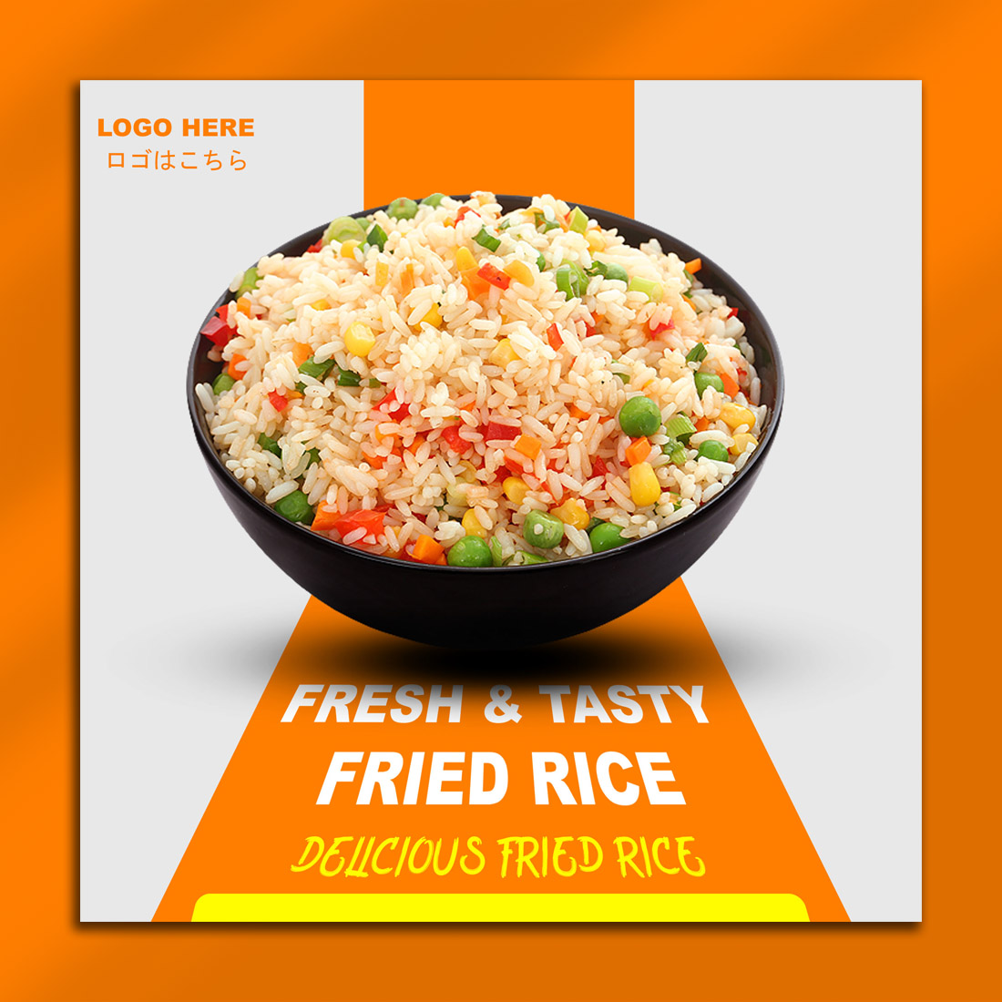 Fresh & Tasty Fried Rice Social Media PSD Template cover image.