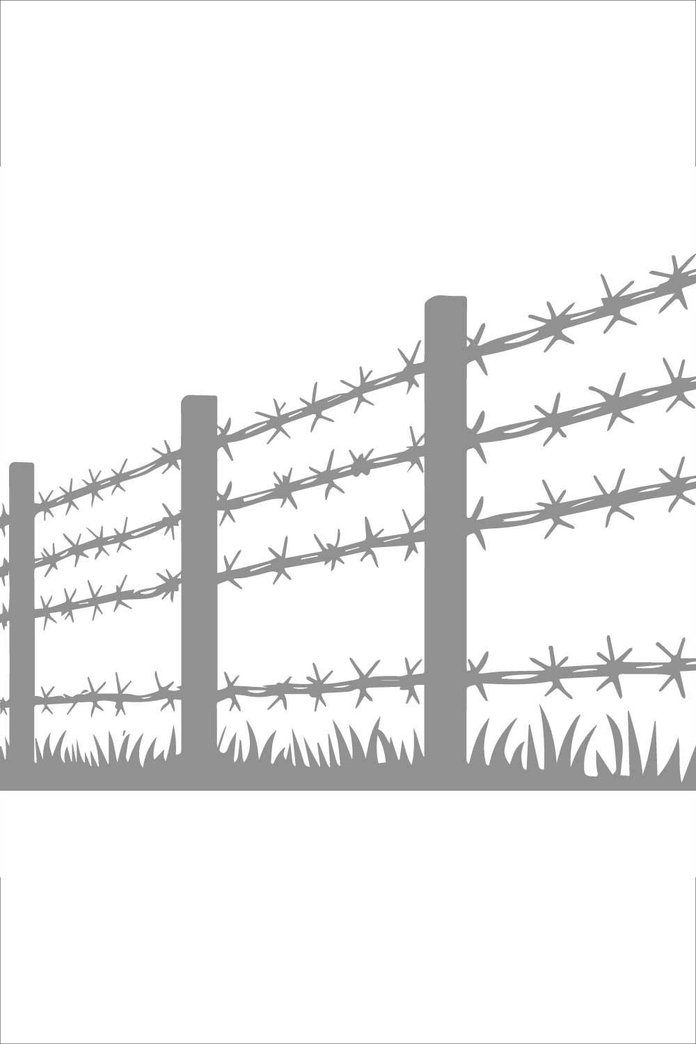 Barbed Wire Fence Silhouette Illustration pinterest preview image.