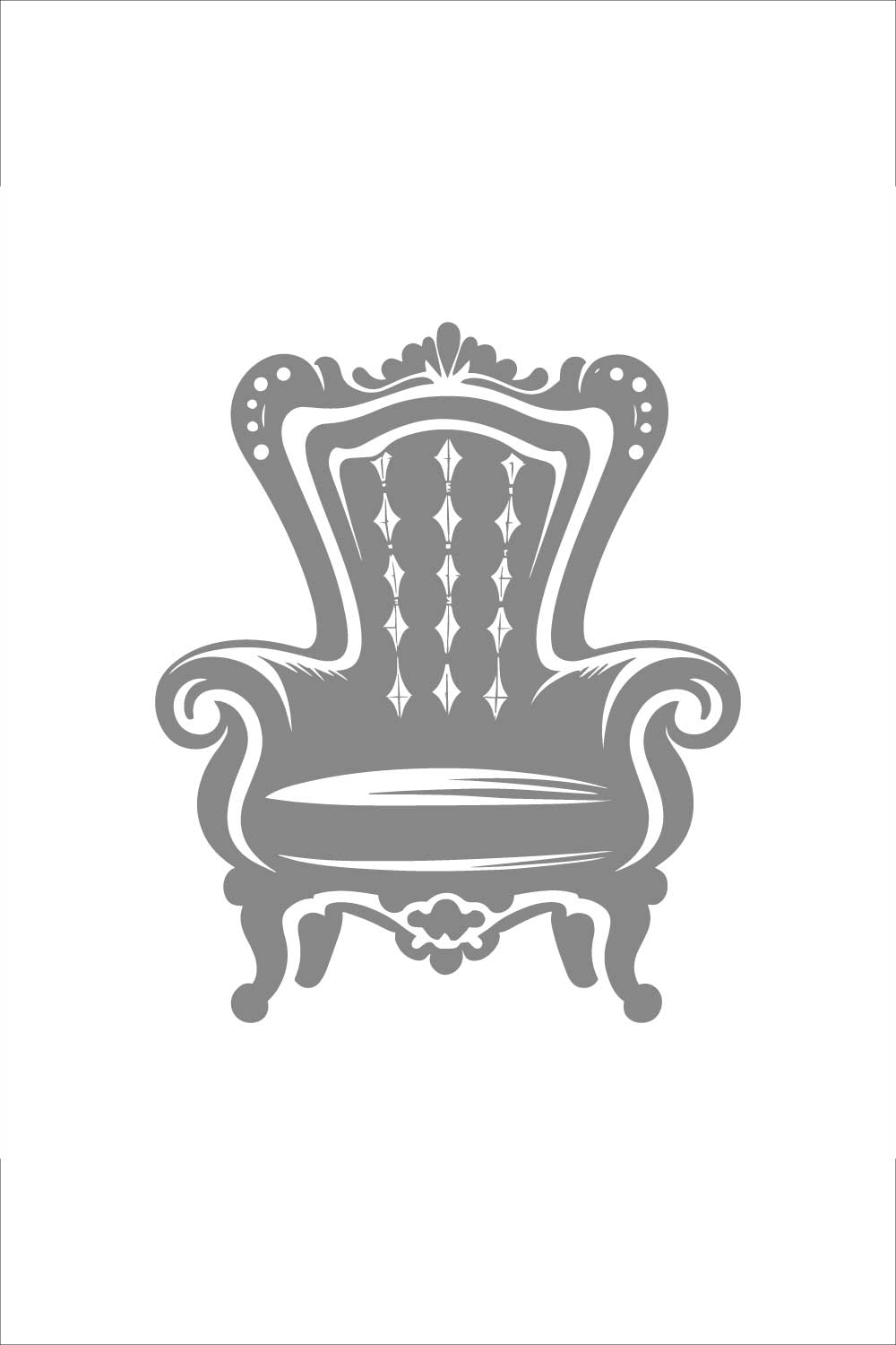 Vintage Royal Armchair Illustration pinterest preview image.