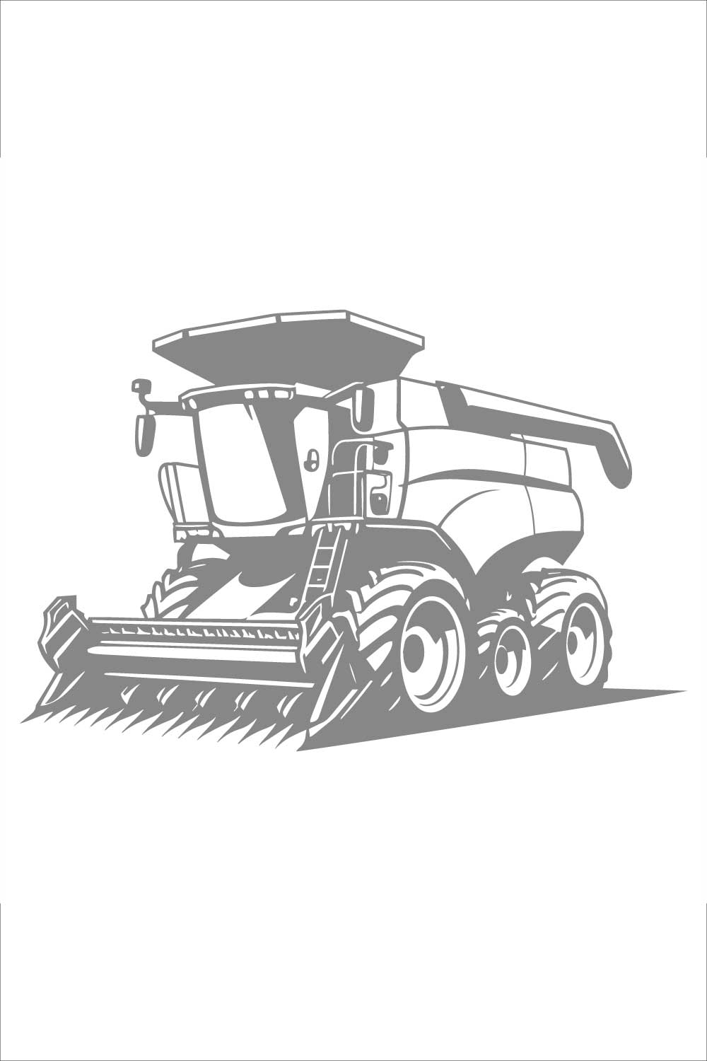 Modern Combine Harvester Vector Illustration pinterest preview image.
