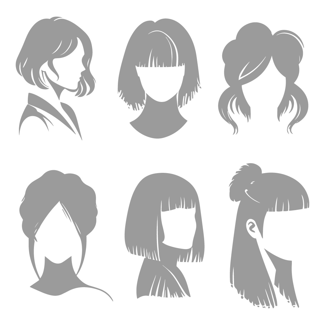 Minimalist Female Haircut Silhouette Collection cover image.