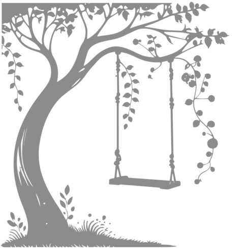 Swing Hanging from a Tree Silhouette Illustration cover image.