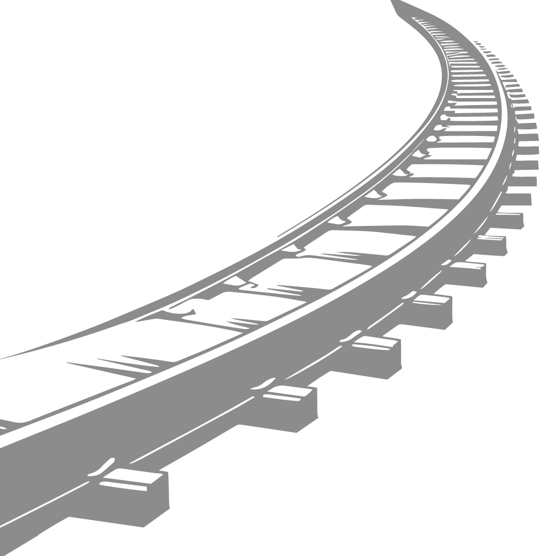 Curved Railway Track – Minimalist Monochrome Illustration cover image.