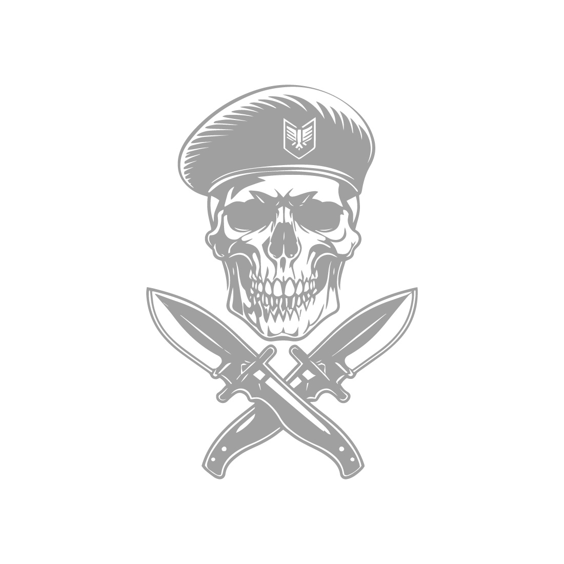 Skull Commando Emblem with Crossed Tactical Knives preview image.