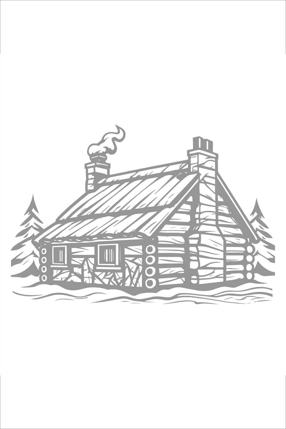 Rustic Log Cabin in the Woods pinterest preview image.