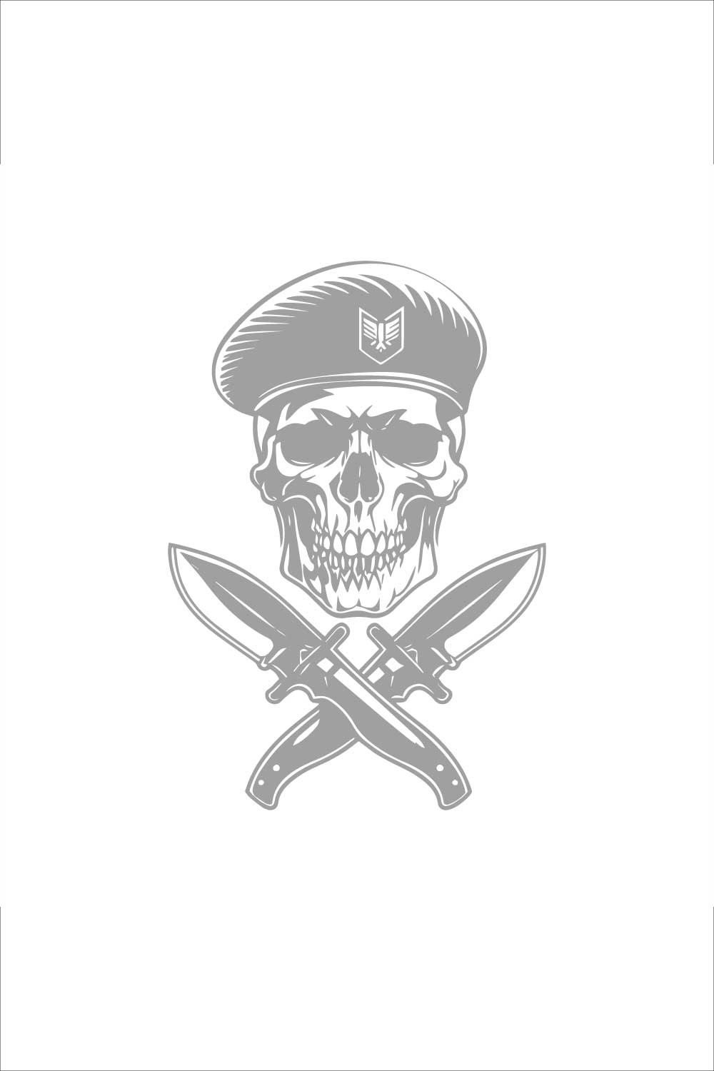 Skull Commando Emblem with Crossed Tactical Knives pinterest preview image.