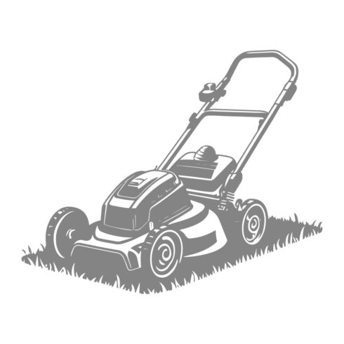 Lawn Mower Silhouette Illustration cover image.