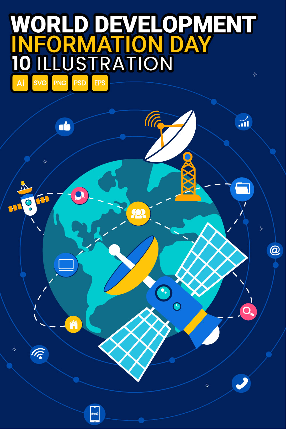 10 World Development Information Day Illustration pinterest preview image.