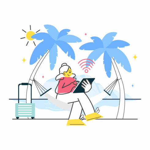 10 Digital Nomad Lifestyle Illustration cover image.