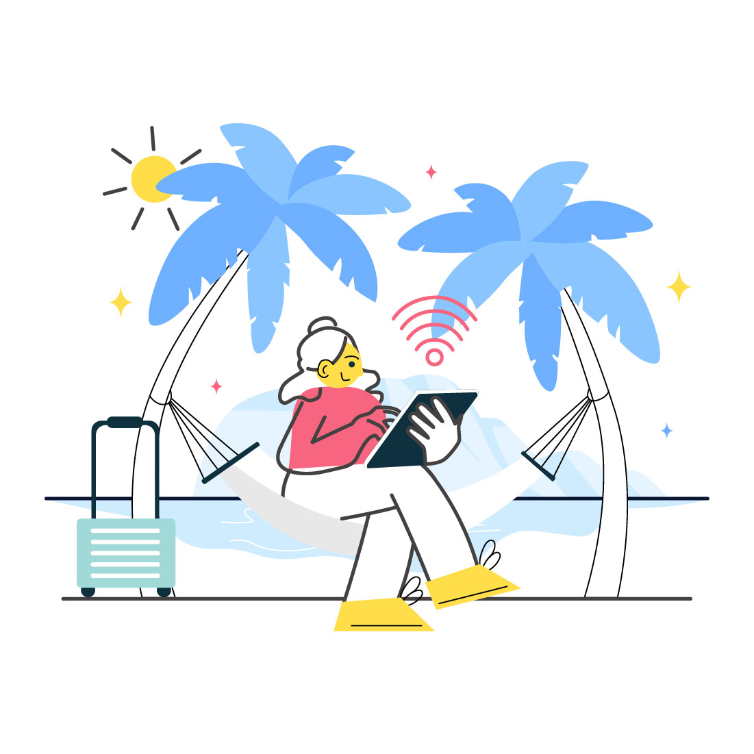 10 Digital Nomad Lifestyle Illustration cover image.