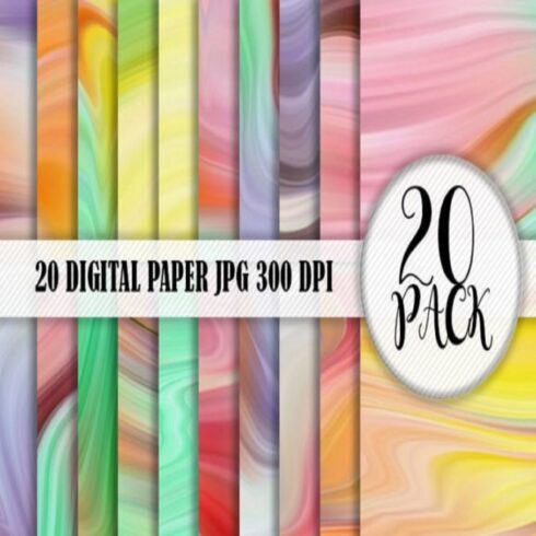 Digital Paper Marble Wave Background cover image.