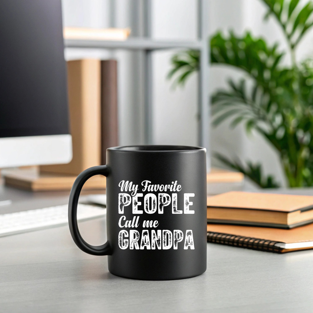 distressed vintage typography for grandpa gift apparel and merchandise. graphic design. 2 black mug mock up 662