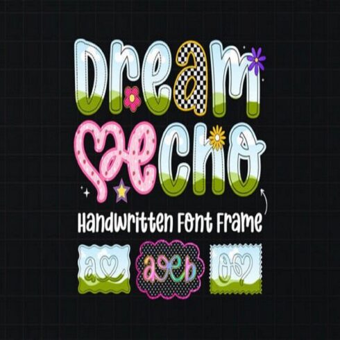 Dream Echo Canva Font Frame Template cover image.