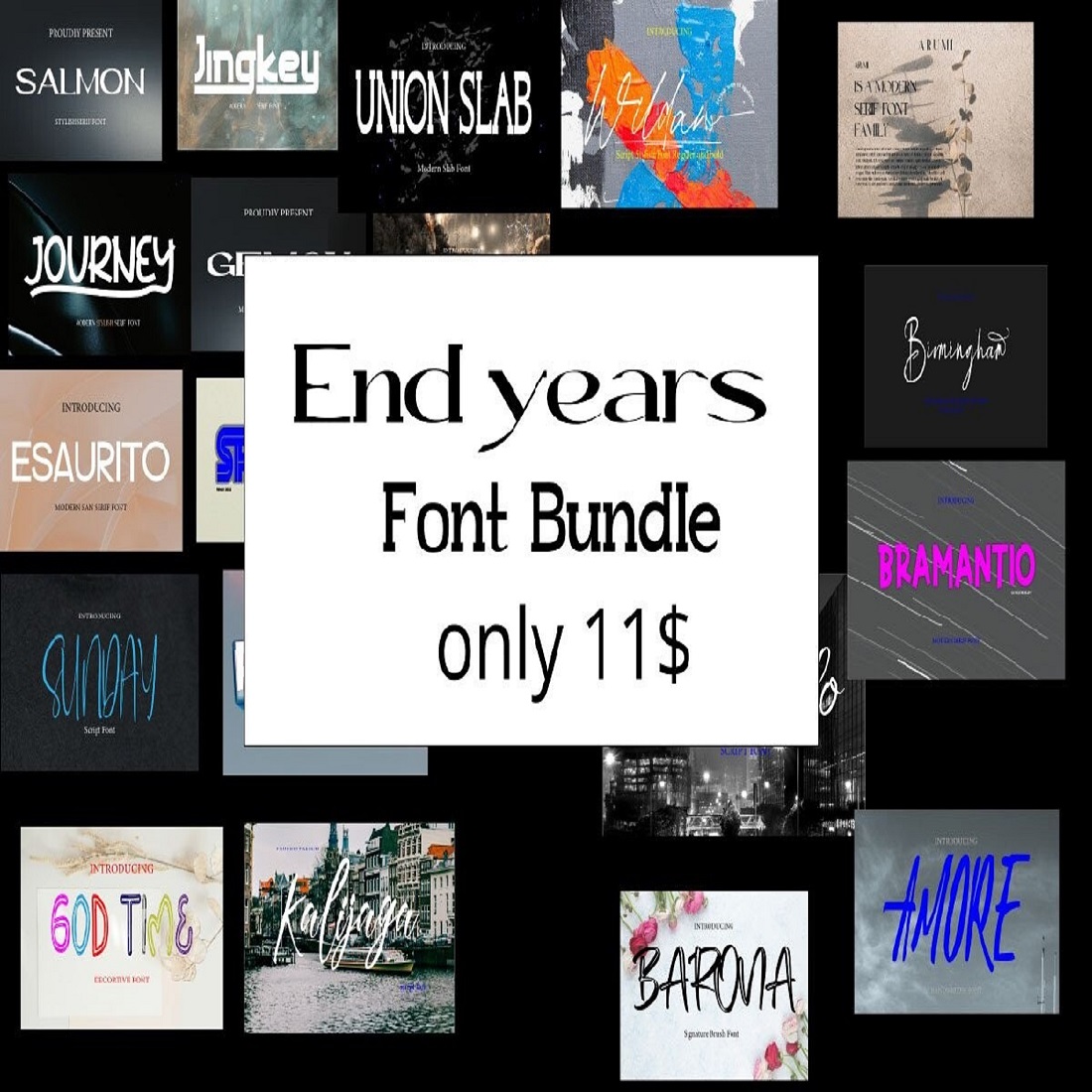 End Years Font Bundle preview image.