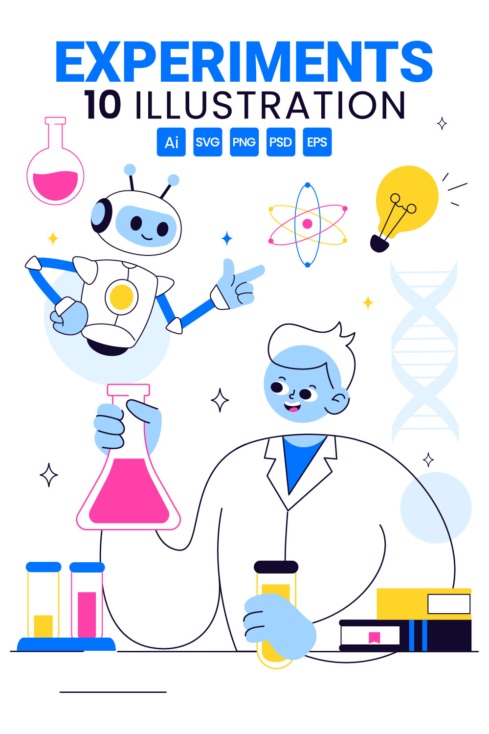 10 Scientific Experiments Illustration pinterest preview image.