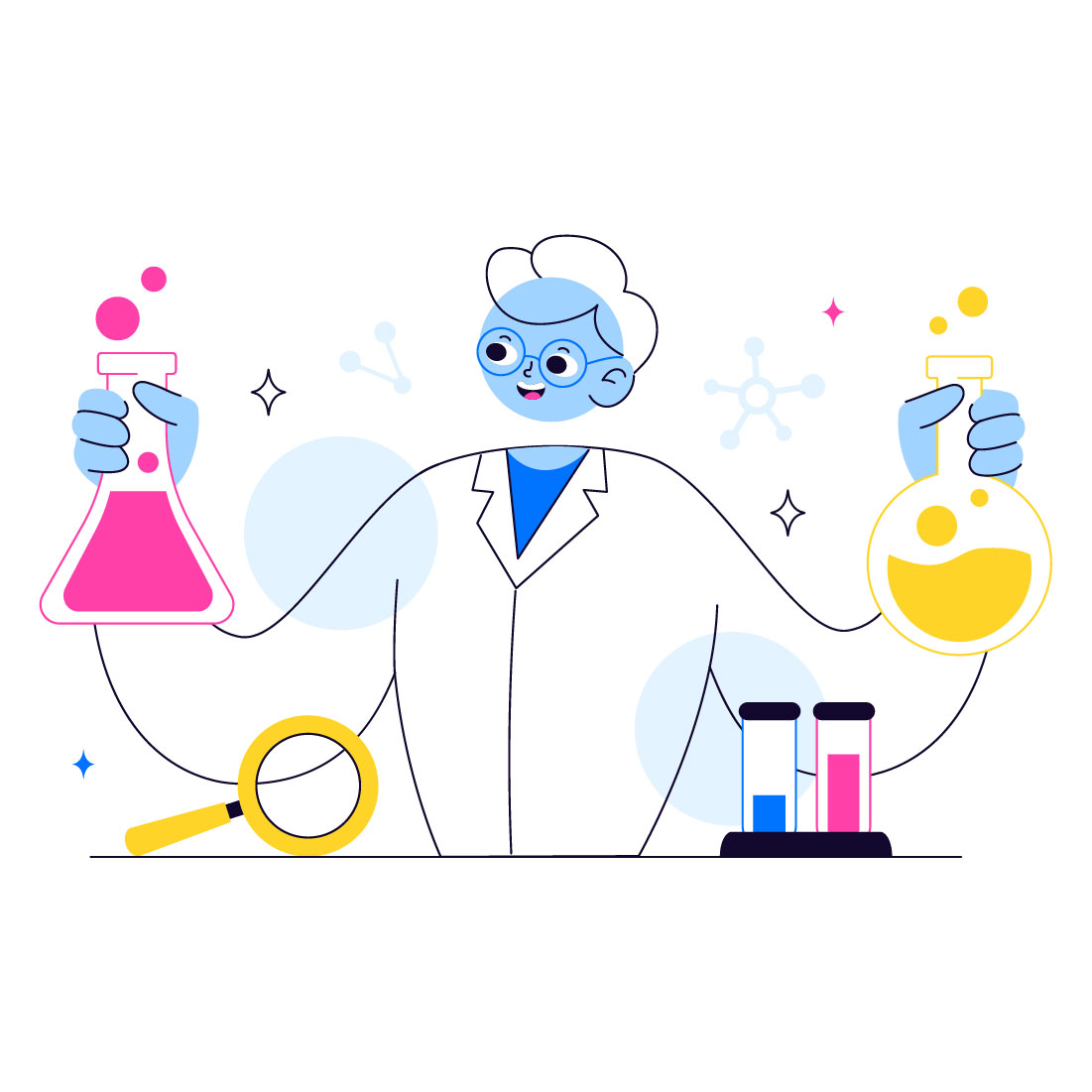 10 Scientific Experiments Illustration preview image.