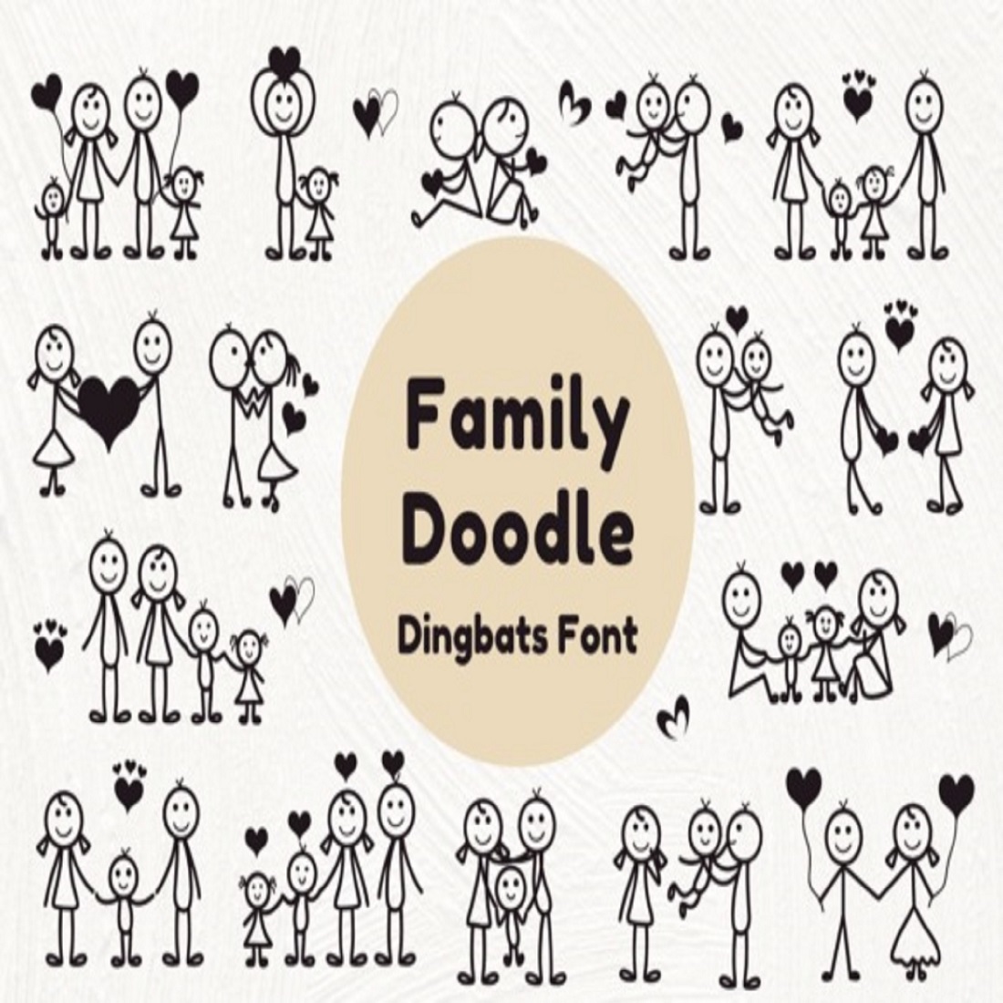 Family Doodle Font preview image.